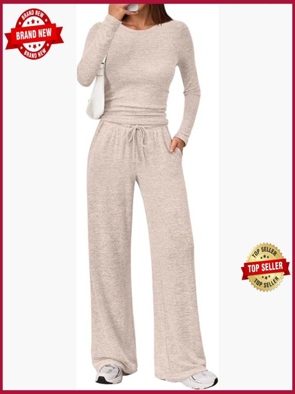 2 Piece Lounge Set Fall Knit Sweater Travel Outfit Sweatsuit